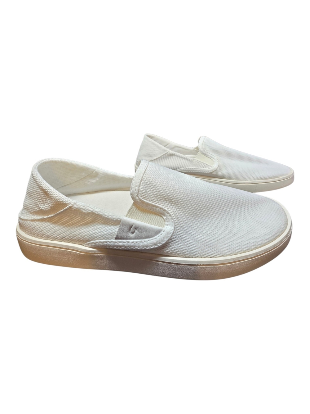OluKai Pehuea Bright White Slip On Mesh Sneakers EUC 10